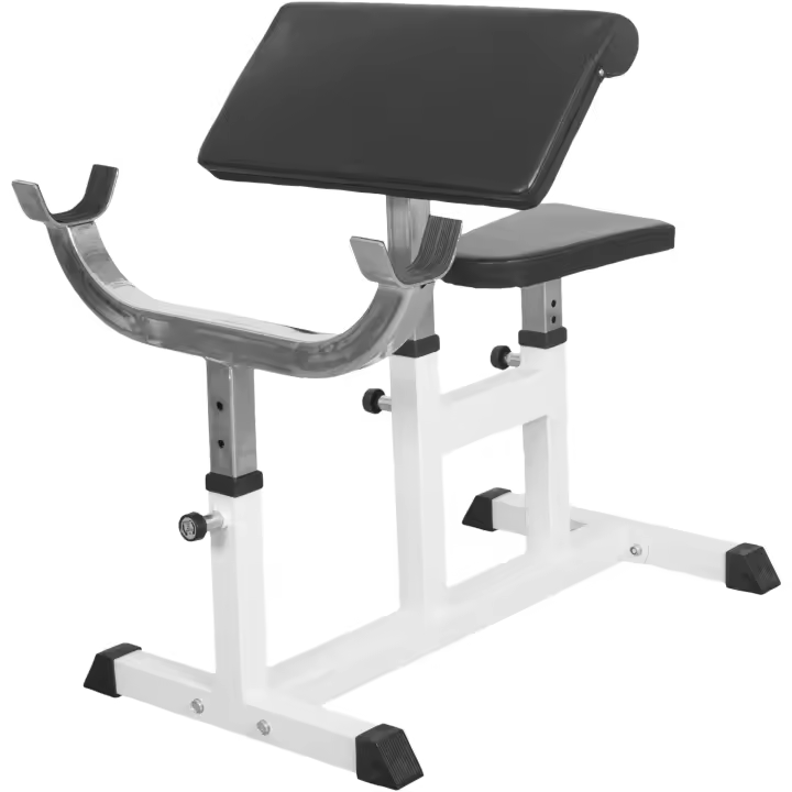 Gorilla Sports Banco de Curl  Predicador para bíceps en blanco - 1