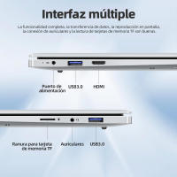 Portátil VANWIN de 15,6 pulgadas con 8GB de RAM 256GB SSD, Procesador Intel Celeron n4000, 1920x1080 IPS, WiFi5, Bluetooth 4,2, Teclado retroiluminado, Windows 11 Pro, Type-C, HDMI, USB 3,0*2, Toma de auriculares de 3,5mm y teclado. - details 2