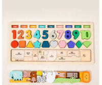 Juego De Pesca De Formas Montessori En Madera Bloques De Construcción Para Niños Educativo Jigsaw De Conteo Y Matemáticas - details 19