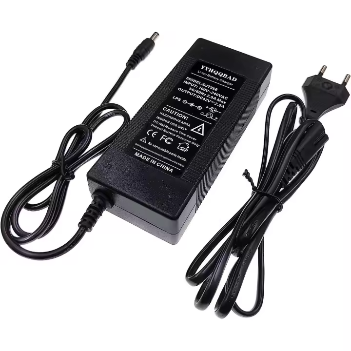 FGNS Cargador para scooters patienete electrico con puerto de carga DC5.5 * 2.1. Fuente de alimentación de batería de 42 V 2 A para  Patinete Xiaomi 9 y Cecotec, Brigmtom, Zwheel, UrbanGlide y otros scooters electrico con puerto de carga DC5.5 * 2.1 mm - 1