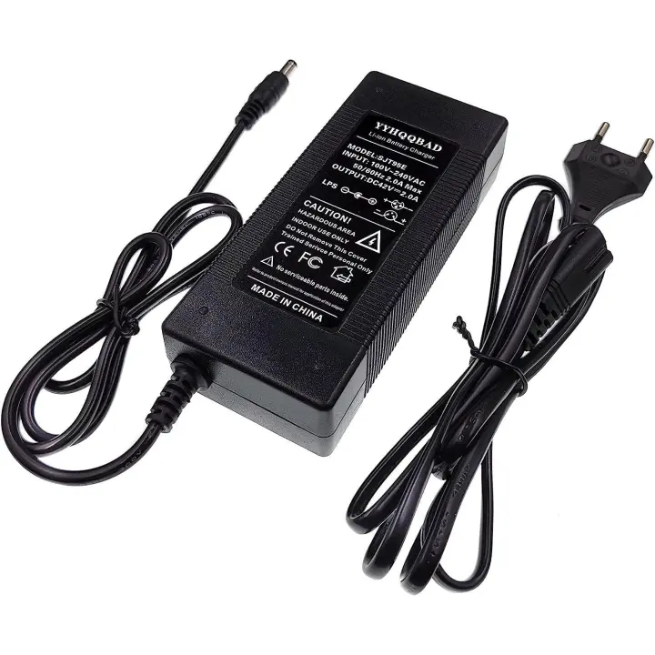 FGNS Cargador para scooters patienete electrico con puerto de carga DC5.5 * 2.1. Fuente de alimentación de batería de 42 V 2 A para  Patinete Xiaomi 9 y Cecotec, Brigmtom, Zwheel, UrbanGlide y otros scooters electrico con puerto de carga DC5.5 * 2.1 mm - 1