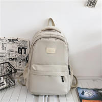 Mochila universitaria impermeable de alta capacidad para niña, morral escolar para ordenador portátil, bolsa de viaje para libros, Color sólido, a la moda, novedad de 2024 - details 23