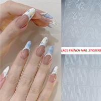 5Pcs Estickers De Uñas Artísticas De Encaje Vacío Para Arte Francés Autoadhesivos Decoración DIY Manicura Accesorio De Línea Ondulada - details 15
