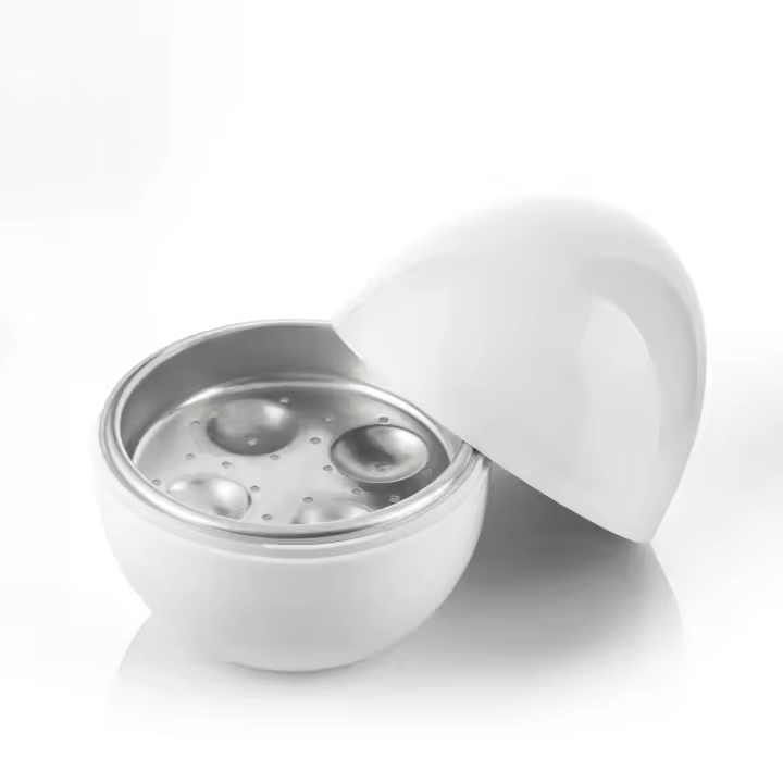 InnovaGoods® Cocedor de Huevos para Microondas Boilegg, Diseño Original y Funcional, Capacidad para 4 Huevos, Apto para Lavavajillas, Cocina Rápida sin Grasas, Medidas aprox: Ø13 x 16 cm - 1
