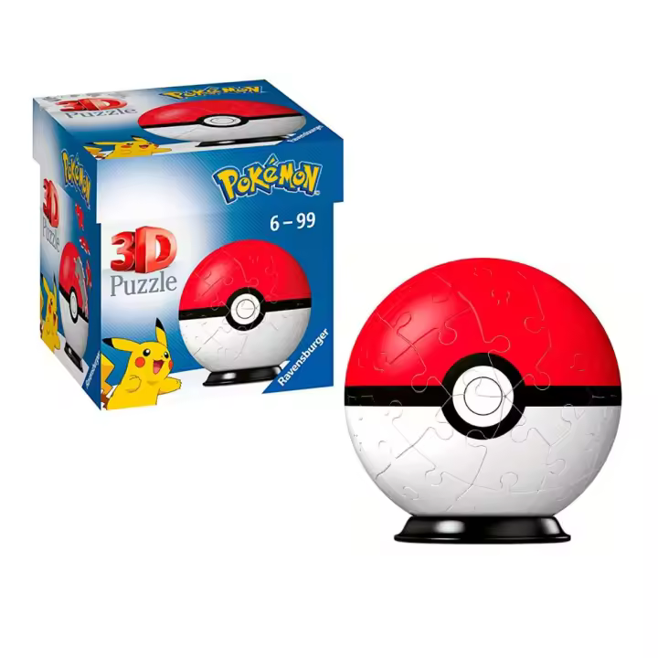 PUZZLE 3D POKÉMON - POKÉBALL ROJA 54 PIEZAS, RAVENSBURGER, 11256, TIENDA CON LICENCIA OFICIAL - 1
