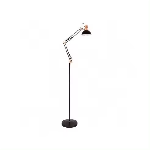 FABRILAMP Flexo de Pie Articulable Rutilo Negro/Cobre 180x28x28 Cm - Iluminación Ajustable - 1