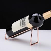 estantería de Vino botellero de Metal portabotellas de Vino Individual botellero Vino Wine Rack Whisky estantes de exhibición Soporte de Botella para exhibir Simple，Oro rosa - details 2