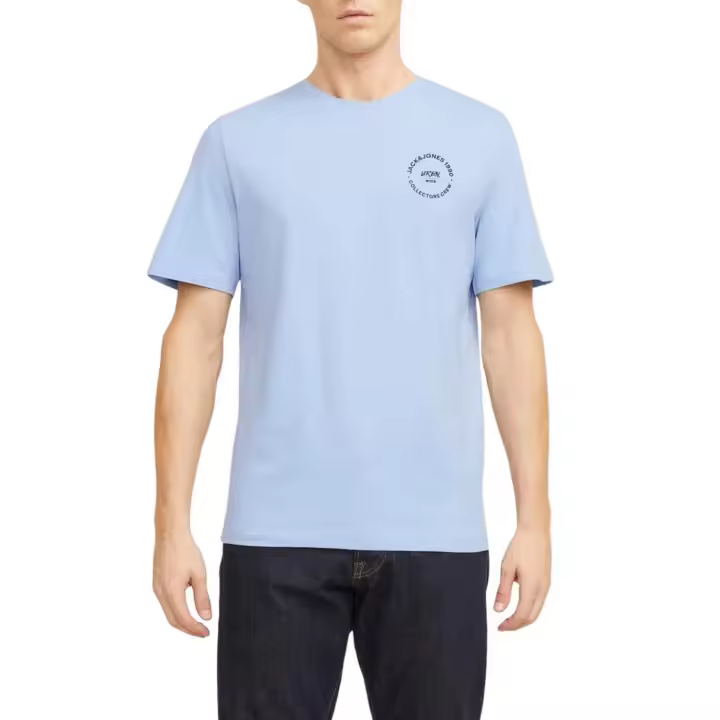 JJSIMON TEE SS CREW NECK Chambray Blue SMALL - 1