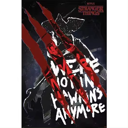 STRANGER THINGS 4 NOT IN HAWKINS POSTER PREMIUM 61X91,5cm CON CUELGA POSTER - 1
