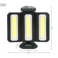 Aktive - Foco led exterior, luz blanca, 9x8,5x19 cm, 3 modos luz, 1500 lúmenes, 4 a 7 horas duración, distancia de 30 metros, impermeabilidad IP20, cargador USB, asa de mano, iluminación led, focos jardín, foco led portátil - details 3