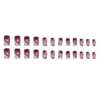 24 PCs Uñas Postizas Francas Cortas Minimalistas Con 1 Jelly Y 1 Archivo De Uñas Material Plástico Estilo Francés - details 4