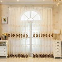 Cortina De Tules Bordadas De Lujo Estilo Europeo Para Dormitorio Y Sala De Estar 1PC Voile Seda Transparente Cortina De Ventana De Alta Calidad - details 6