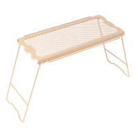 Mesa Plegable Multifuncional Para Exteriores Mesa De Red Plegable Para Camping Y Picnic BBQ Con Soporte De Almacenamiento De Hierro Color Negro Kaki Verde - details 13