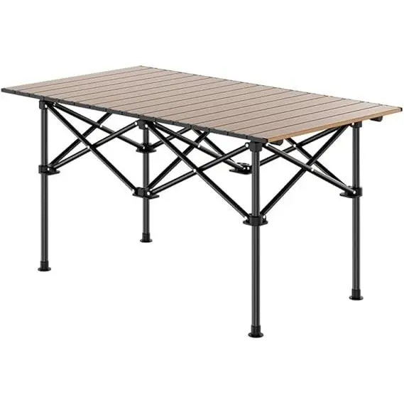 Mesa Plegable de Aluminio para Acampar Kmt Style Marrón 52x50x50cm - 1