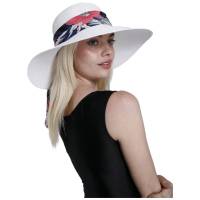 Kebedo Moda Sombrero de Paja de ala Ancha para Mujer, Lazo de Colores, Sombrero Verano, Viaje, Plegable, Transpirable, Diseño Moderno de playa con Protección Solar, Talla Única Ajustable - details 3