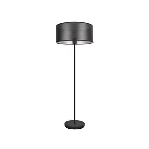 FABRILAMP Lámpara de Pie Salon Anastasia 1xe27 Negro/Negro-Plata 159x40x40 Cm - Elegante Diseño - 1