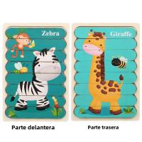 Rompecabezas De Madera Montessori Para Bebés Juego Educativo 3D Animal De Película Juguetes Para Niños De 1 a 3 Años - details 4