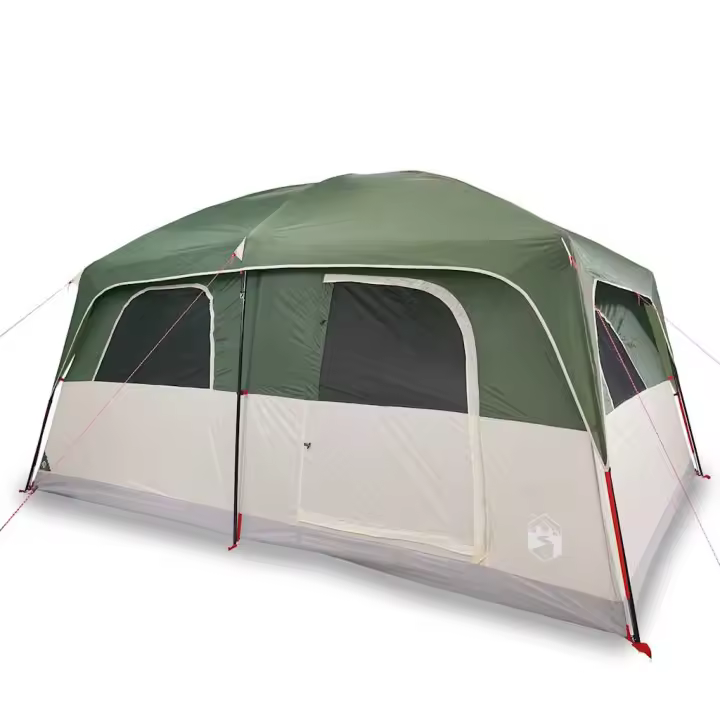 vidaXL Tienda de campaña familiar para 10 personas impermeable verde - 1