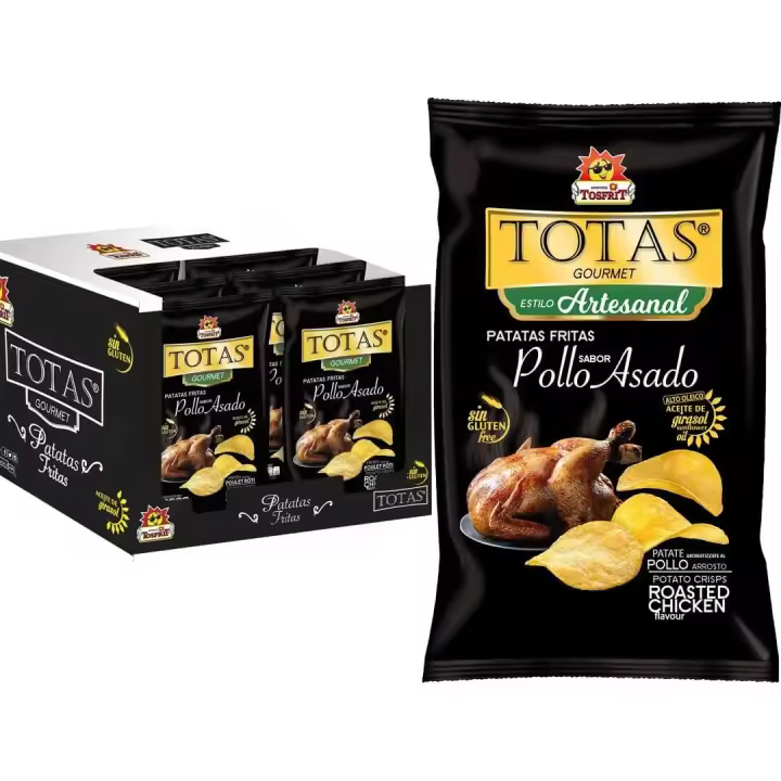 Tosfrit Aperitivos: Caja de Patatas Fritas Pollo Asado 9 bolsas con 130gr cada una - 1