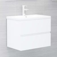 vidaXL Mueble de lavabo contrachapado 60x38,5x45 cm en color Roble ahumado/Blanco/Roble Sonoma y más | almacenamiento funcional diseño moderno para baño dormitorio sala - details 1