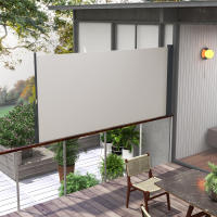 Outsunny Toldo Side Extensible, Toldo de jardín 300 x 140cm, Pantalla de privacidad con protección UV, Parabrisas, Metal, para terraza, Balcón, Poliéster, Gris claro - details 1