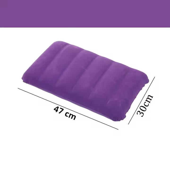 Cojín De Viaje Inflable Para Camping Y Exterior 47x30cm Almohada De Aire Plegable Cuadrada Soporte De Espalda Para Avión Y Auto - 1