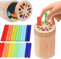 Juguete Educativo De Madera 3 En 1 Para Niños Juego De Alineación Sensorial Montessori Aprendizaje En La Guardería - details 24