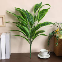 1PC Plantas Artificiales Verdes Simuladas Para Decoración De Oficina Y Hogar Estilo Selva Material Plástico Sin Botellas Incluidas - details 9