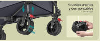 Carro de Mano Plegable, Carro de Mano, 150 L, Carga hasta 150 kg, Carro de Jardín, para Camping con Asa, 4 Ruedas Extraíbles, Ahorra Espacio, Exterior, Jardín, Gris Pizarra GFW115G01 - details 0