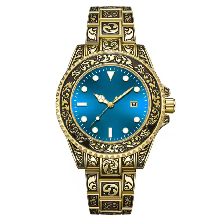 Reloj Hombre de Acero con Grabados Retro Luminosos - Diseño Único para Amantes del Arte y la Aventura - 1