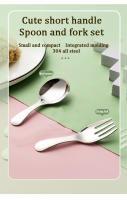 Juego De Comedor Portátil Para Niños En Acero Inoxidable 304 Uso Exterior Utensilios De Desayuno Y Postre Combinación De Cuchara Y Tenedor - details 5