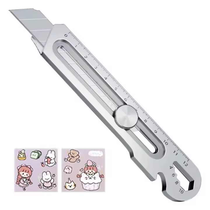 Cuchillo De Utilidad 6 En 1 Retráctil De Acero Inoxidable Multiusos Caja Cortador Resistente Al Agua Con Hojas Desmontables - 1