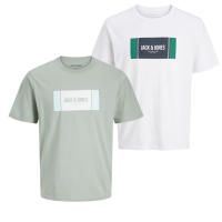 Jack & Jones Hombre Pack 2 Camisetas De Algodón Mod JJHAYATO - JJGEM Primavera Verano logo estampado Ref 278508 - details 3