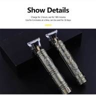 Retro T9 Set De Recortadora De Pelo Máquina De Corte Original Para Hombres Trimmer Eléctrico Afeitadora Para Áreas Sensibles Con Indicación De Carga Y Tiempo De Uso De 60 Minutos - details 9