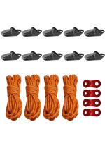 10 Pcs Abrazaderas De Toldo Clips De Tela Para Acampar Y Supervivencia Con 4 Pcs De Cuerda De Viento De 4 M Abrazaderas De Ganchillo Para Estirar El Toldo - details 0