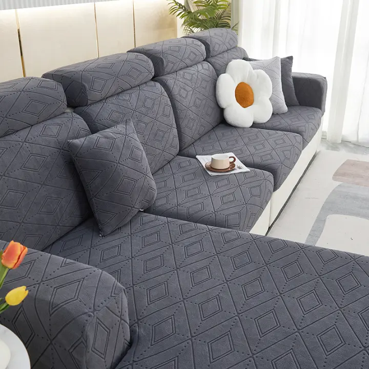 Cubierta De Sofá Elástica Con Patrón De Hojas No Deslizante Amigable Con Animales Moderna Apta Para Sofás En Forma De L Y De 1 2 3 4 Asientos Diseño Juego De Cubiertas De Sofá - 1