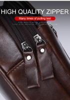 BULLCAPTAIN Bolsa De Pecho Para Hombre 2023 Cuero Genuino Gran Capacidad Casual Bolsa Mensajera Clásica Con Cierre De Cremallera - details 4