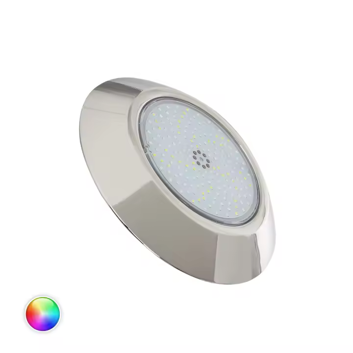 Ledkia Foco Piscina Superficie LED RGBW Sumergible 12V DC IP68 Acero Inoxidable 12W RGBW - 1