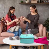Caja de almacenamiento de herramientas de costura de tela, bolsa de almacenamiento de lana de gran capacidad, bolsa de almacenamiento portátil hecha a mano para bricolaje - details 4