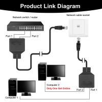 Adaptador Ethernet LAN RJ45 macho a 2 hembra, Cable Adaptador de red LAN, divisor RJ45 1 a 2 - details 2