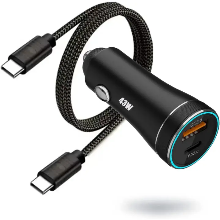 Adaptador de Cargador de Coche Super USB C-Carga rápida Samsung S21/S20/S20 Plus/S20 Ultra/iPhone 15 - 1