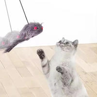 Juguete Interactivo Para Gatos Retráctil Con Pluma Juguetes De Enseñanza Para Gatos Domésticos Juguetes De Persecución Para Gatos Juguetes Telescopio Para Gatos Con Aroma De Catnip - details 0