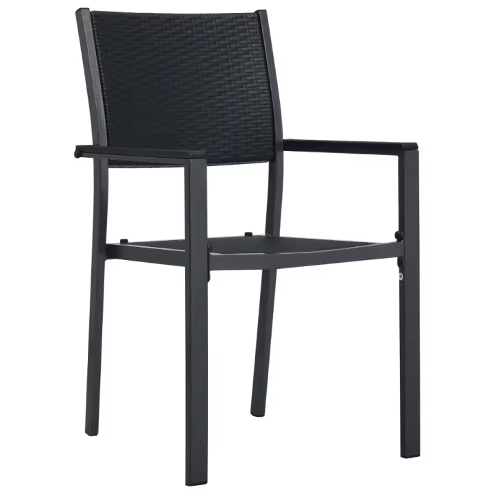 Sillas de Jardín 2 Unidades de plástico con aspecto de trinquete Negro - 1