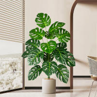 Arbusto De Monstera Artificial 70-100cm Hojas De Tortuga Verdes Plástico Simulación Alta Para Decoración De Jardín Oficina Interior - details 5