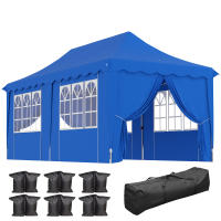 Outsunny Carpa Plegable Pop-up Gazebo 6x3 m Cenador Plegable con 6 Paredes Laterales Anti-UV Altura Ajustable Bolsa de Arena y Bolsa de Transporte para Camping Fiestas - details 0