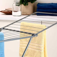 Tendedero universal de acero en forma de X con alas plegables, espacio de secado extra grande, compacto y fácil de guardar, tamaño desplegado 52x102 cm - details 4