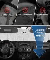 Sunshade Para Parabrisas De Jeep Wrangler JK JL TJ JKU JL JLU & Gladiator JT 2007-2024 Escudo De Calor Visera Solar De Material Plateado Delgada No Eléctrica - details 5