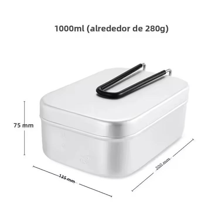 TARKA Caja De Almuerzo De 1000ml Estilo Japonés Aleación De Aluminio Para Camping Picnic BBQ Uso En La Mesa De La Cocina - 1