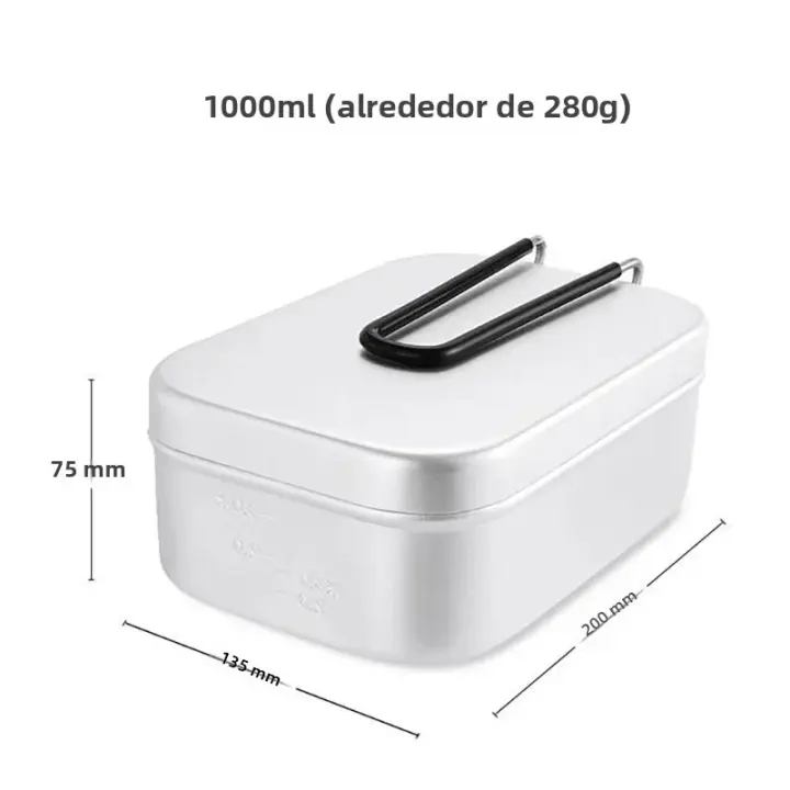 TARKA Caja De Almuerzo De 1000ml Estilo Japonés Aleación De Aluminio Para Camping Picnic BBQ Uso En La Mesa De La Cocina - 1