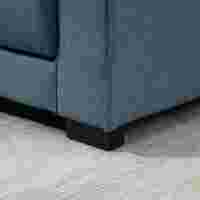 Sofá plegable Sofá Cama de tela de 2 plazas Sofá Cama Conjunto de sofás Tacto Lino Caucho Madera Azul 147,5x75x85 cm - details 5